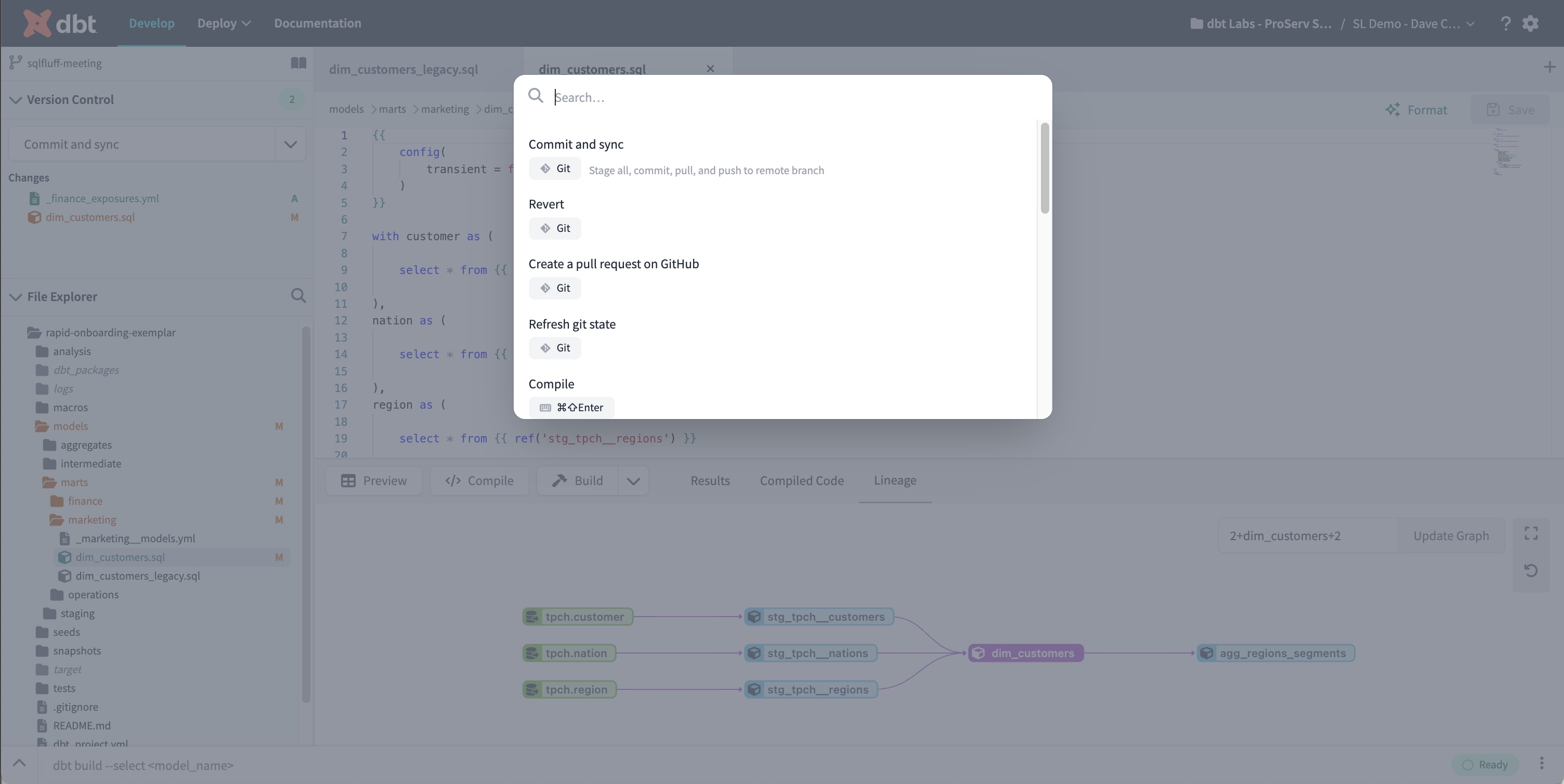 The Command History returns a log and detail of all your dbt Cloud invocations.